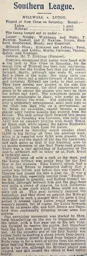 Match Report: Millwall vs Luton Town FC (28th Oct 1911)