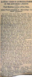 Match Report: Millwall vs Luton Town FC (28th Oct 1911)