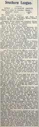 Match Report: Luton Town FC vs Plymouth Argyle (2nd Dec 1911)