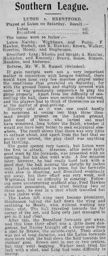 Match Report: Luton Town FC vs Brentford (3rd Feb 1912)