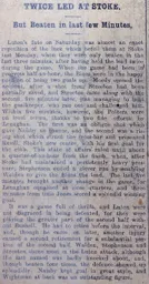 Match Report: Stoke vs Luton Town FC (18th Mar 1912)