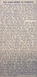 Match Report: Plymouth Argyle vs Luton Town FC (6th Apr 1912)
