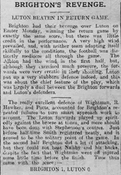 Match Report: Brighton & Hove Albion vs Luton Town FC (8th Apr 1912)