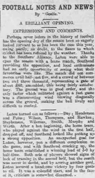 Match Report: Luton Town FC vs Southend United (2nd Sep 1912)