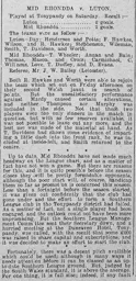Match Report: Mid-Rhondda vs Luton Town FC (28th Sep 1912)