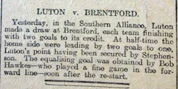 Match Report: Brentford vs Luton Town FC (6th Nov 1912)