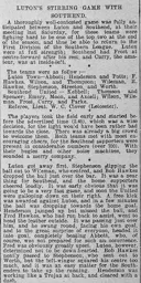 Match Report: Luton Town FC vs Southend United (23rd Nov 1912)