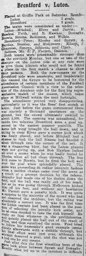 Match Report: Brentford vs Luton Town FC (6th Sep 1913)
