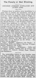 Match Report: Luton Town FC vs Croydon Common (10th Sep 1913)