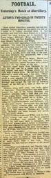 Match Report: Abertillery vs Luton Town FC (17th Sep 1913)