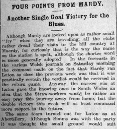 Match Report: Mardy vs Luton Town FC (20th Sep 1913)