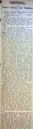 Match Report: Luton Town FC vs Brighton & Hove Albion (8th Oct 1913)