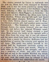 Match Report: Portsmouth vs Luton Town FC (29th Oct 1913)