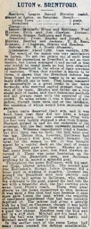 Match Report: Luton Town FC vs Brentford (7th Feb 1914)