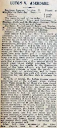 Match Report: Aberdare vs Luton Town FC (14th Feb 1914)