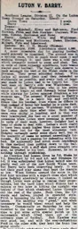 Match Report: Luton Town FC vs Barry (21st Feb 1914)