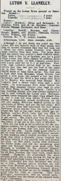 Match Report: Luton Town FC vs Llanelly (28th Feb 1914)