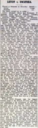 Match Report: Swansea Town vs Luton Town FC (14th Mar 1914)