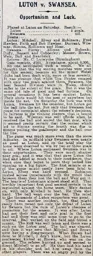 Match Report: Luton Town FC vs Swansea Town (4th Apr 1914)