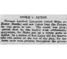 Match Report: Stoke vs Luton Town FC (13th Apr 1914)