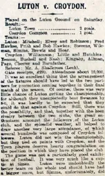 Match Report: Luton Town FC vs Croydon Common (18th Apr 1914)