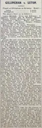 Match Report: Gillingham vs Luton Town FC (26th Sep 1914)