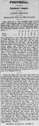 Match Report: Crystal Palace vs Luton Town FC (24th Oct 1914)