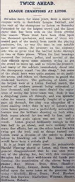Match Report: Luton Town FC vs Swindon Town (7th Nov 1914)