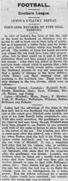 Match Report: Southend United vs Luton Town FC (14th Nov 1914)