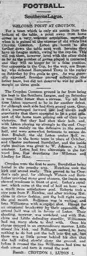 Match Report: Croydon Common vs Luton Town FC (12th Dec 1914)