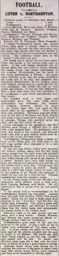 Match Report: Luton Town FC vs Northampton Town (25th Dec 1914)