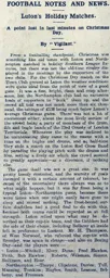 Match Report: Luton Town FC vs Northampton Town (25th Dec 1914)