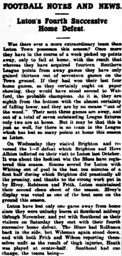 Match Report: Luton Town FC vs Southend United (20th Mar 1915)