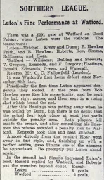 Match Report: Watford vs Luton Town FC (2nd Apr 1915)