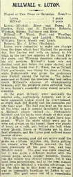 Match Report: Millwall vs Luton Town FC (3rd Apr 1915)