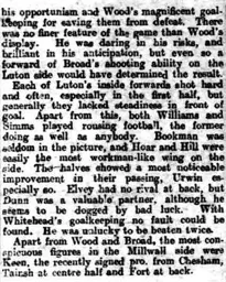 Match Report: Luton Town FC vs Millwall (14th Feb 1920)