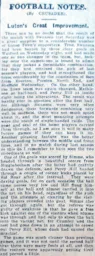 Match Report: Luton Town FC vs Swansea Town (11th Sep 1920)
