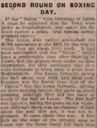Match Report: Southampton vs Luton Town FC (27th Dec 1921)