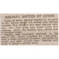 Match Report: Luton Town FC vs Reading (9th Feb 1921)