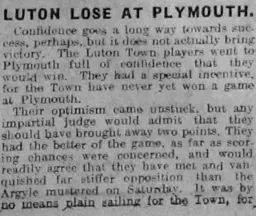 Match Report: Plymouth Argyle vs Luton Town FC (12th Mar 1921)