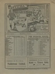 Programme: Millwall vs Luton Town FC (24th Dec 1921)