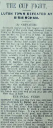 Match Report: Aston Villa vs Luton Town FC (28th Jan 1922)