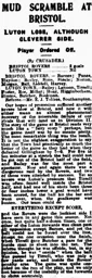 Match Report: Bristol Rovers vs Luton Town FC (4th Feb 1922)