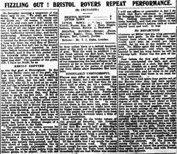 Match Report: Luton Town FC vs Bristol Rovers (11th Feb 1922)