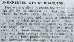Match Report: Charlton Athletic vs Luton Town FC (22nd Apr 1922)