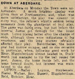 Match Report: Aberdare Athletic vs Luton Town FC (1st May 1922)