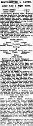 Match Report: Southampton vs Luton Town FC (5th Sep 1921)