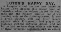 Match Report: Luton Town FC vs Portsmouth (22nd Oct 1921)