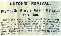Match Report: Luton Town FC vs Plymouth Argyle (21st Oct 1922)