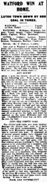 Match Report: Watford vs Luton Town FC (18th Nov 1922)